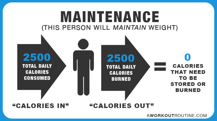 Maintenance: This person will maintain weight.